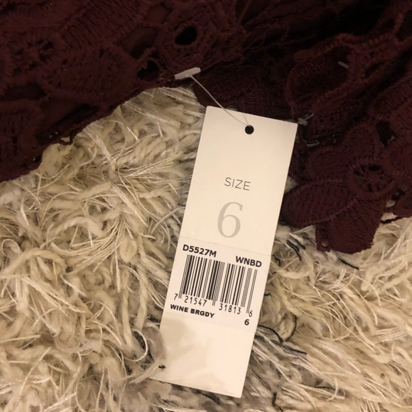 Donna Morgan Women NWT Lace Shift Dress Wine 8 - Picture 3 of 4